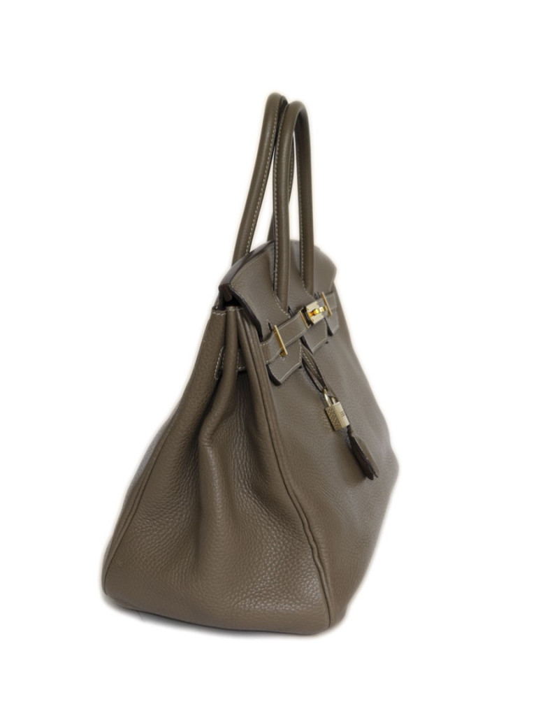 Birkin 35 HERMES cuir taurillon clémence étoupe