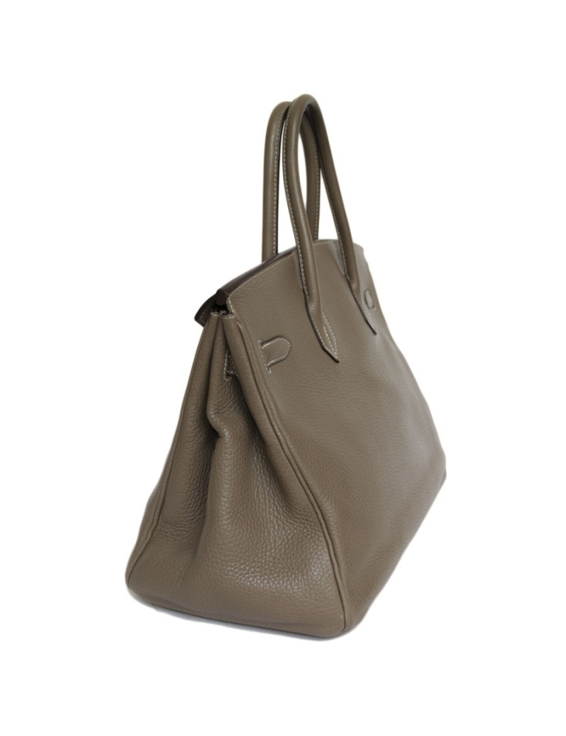 Birkin 35 HERMES cuir taurillon clémence étoupe