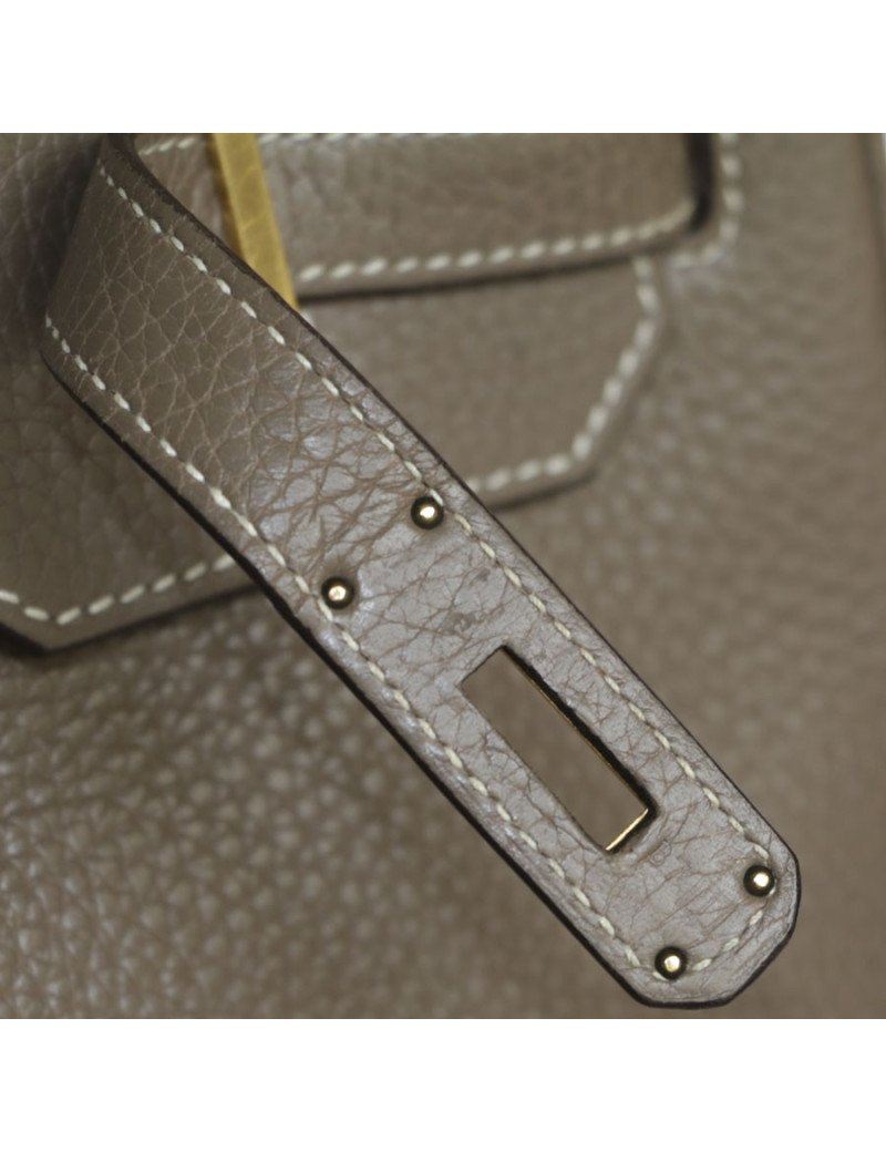 Birkin 35 HERMES cuir taurillon clémence étoupe
