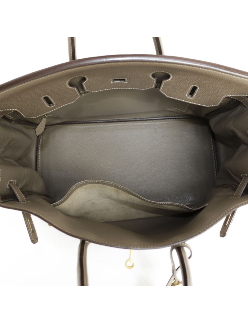 Birkin 35 HERMES cuir taurillon clémence étoupe