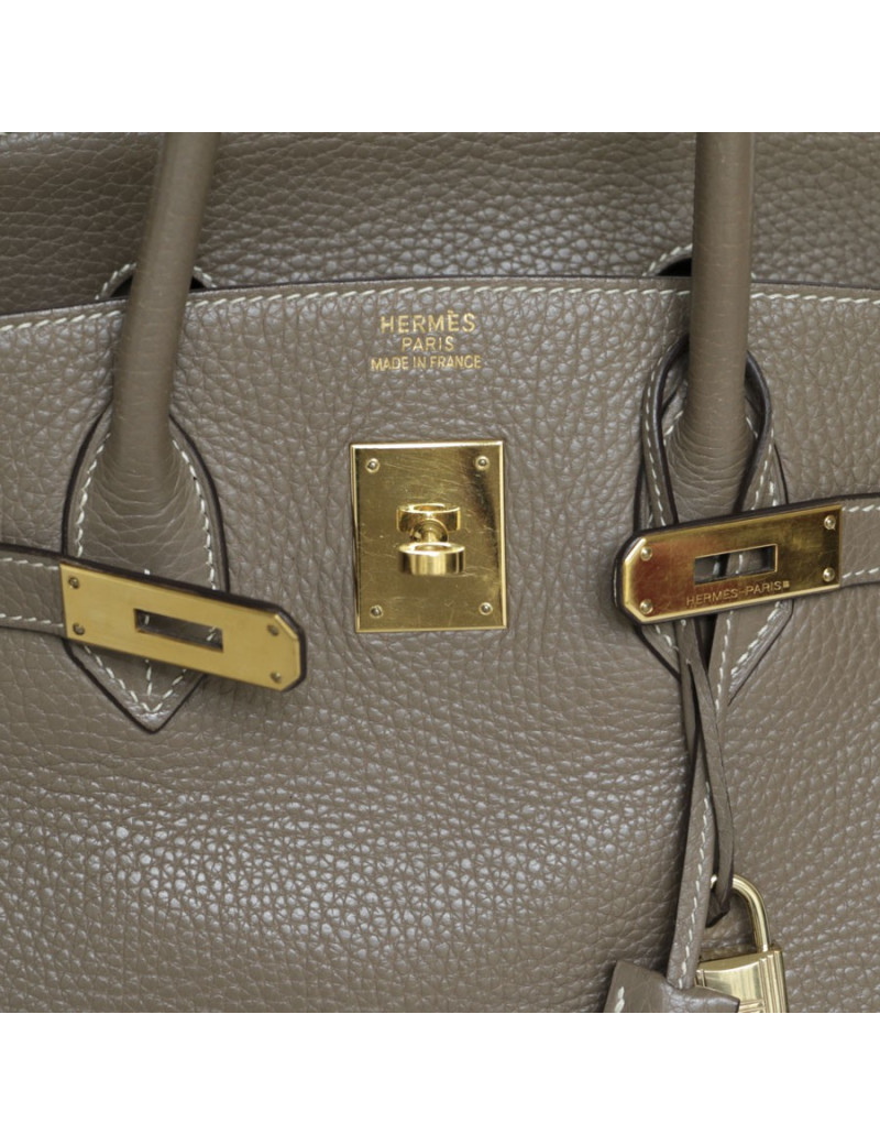 Birkin 35 HERMES cuir taurillon clémence étoupe