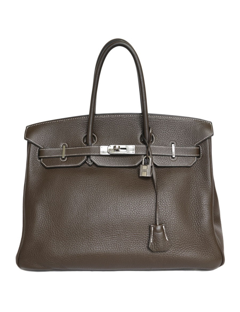 Birkin 35 HERMES cuir togo chocolat