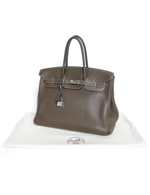 Birkin 35 HERMES cuir togo chocolat