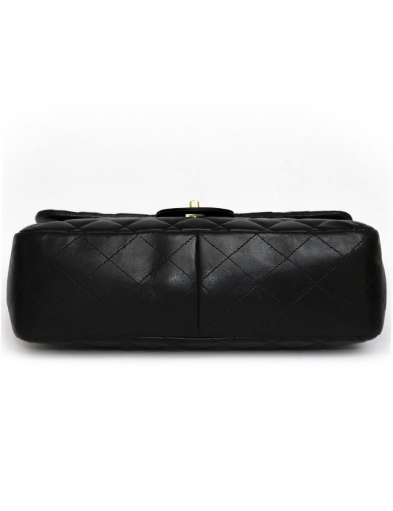 Sac Jumbo CHANEL en cuir lisse noir doré