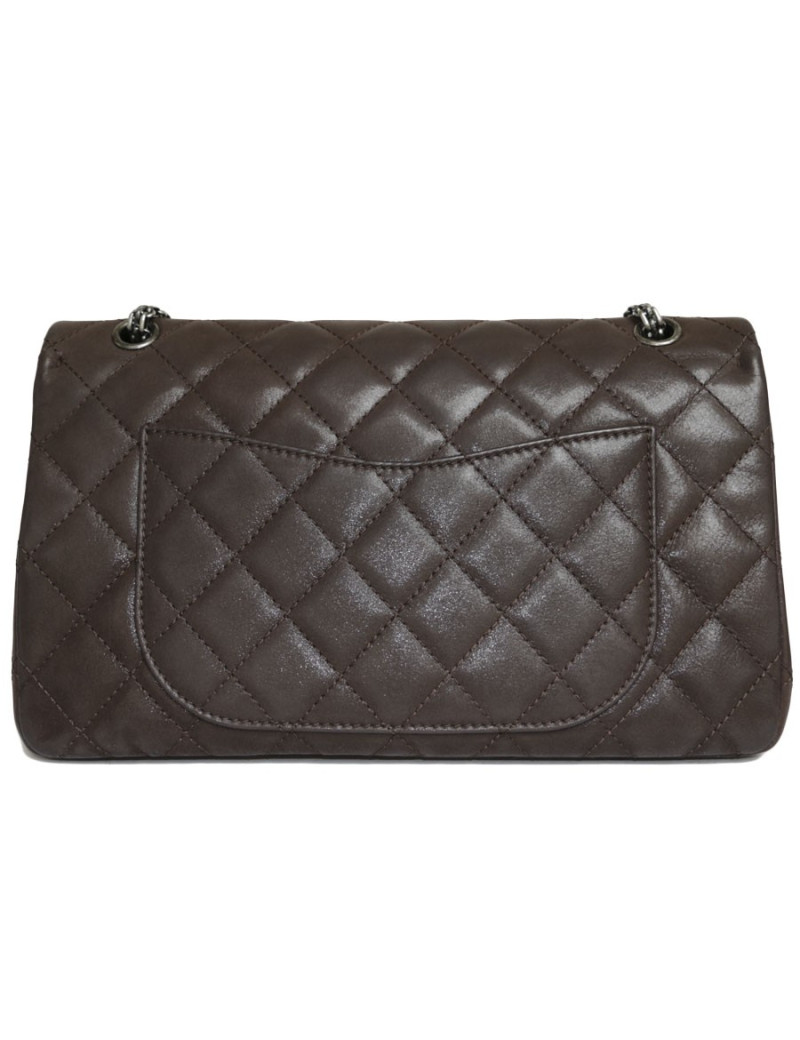 Sac 2.55 CHANEL cuir marron brillant