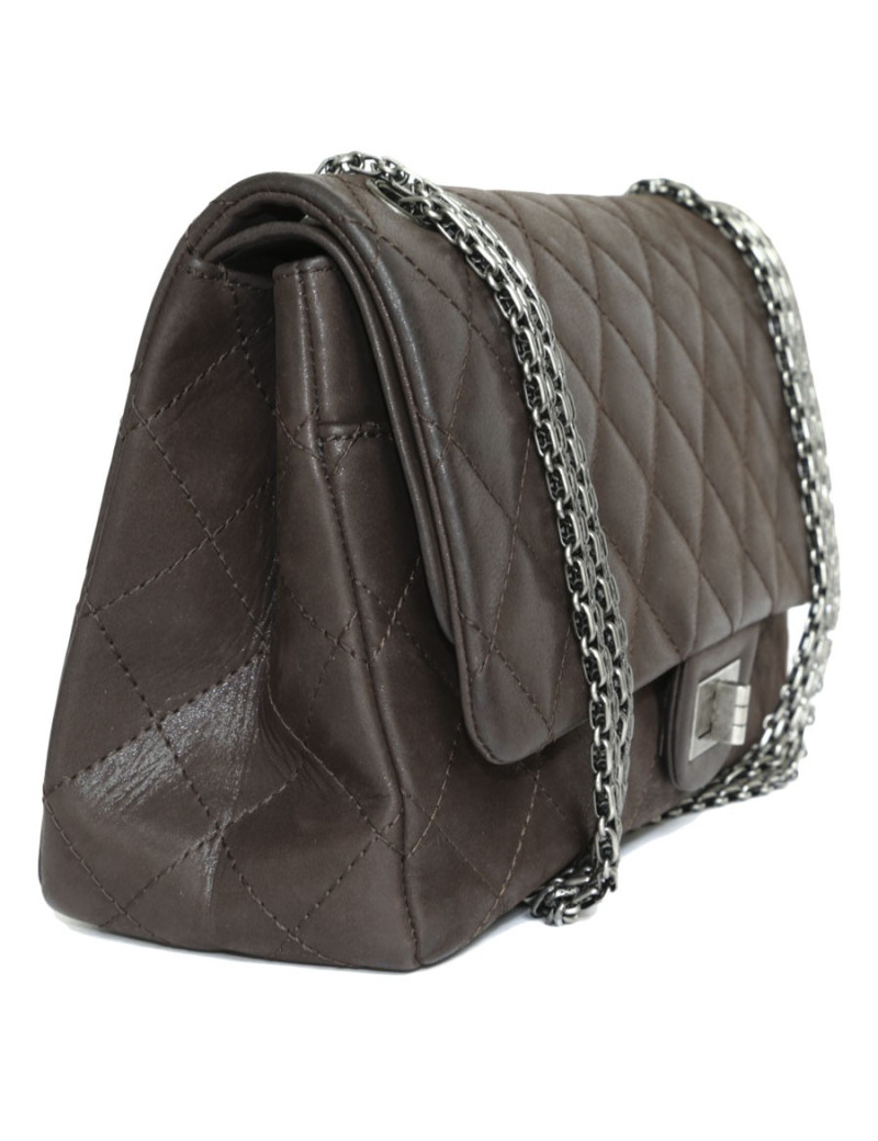Sac 2.55 CHANEL cuir marron brillant