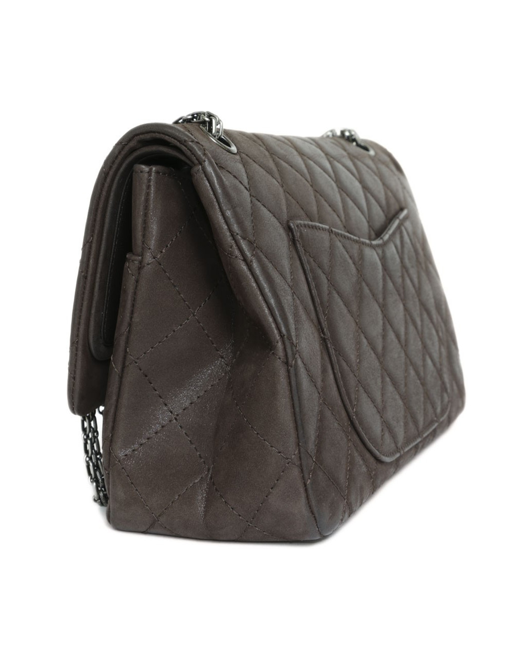 Sac 2.55 CHANEL cuir marron brillant