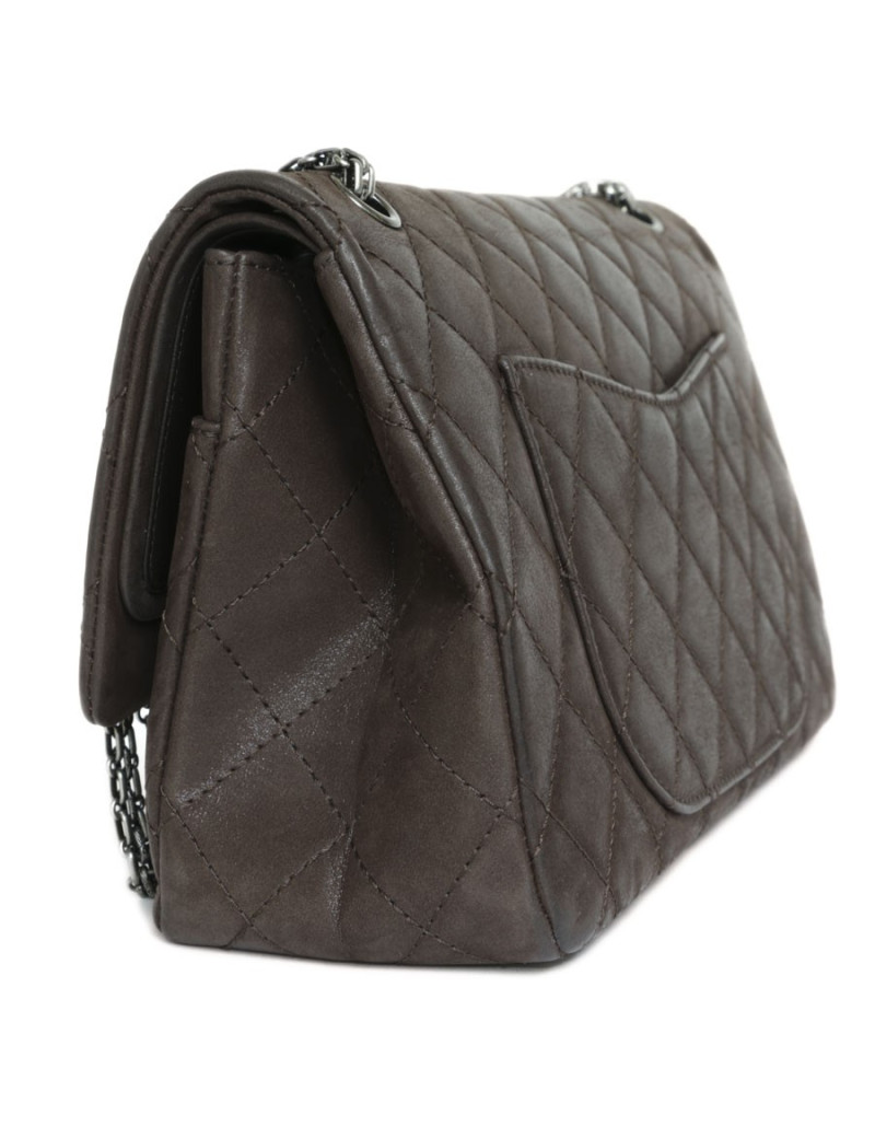 Sac 2.55 CHANEL cuir marron brillant