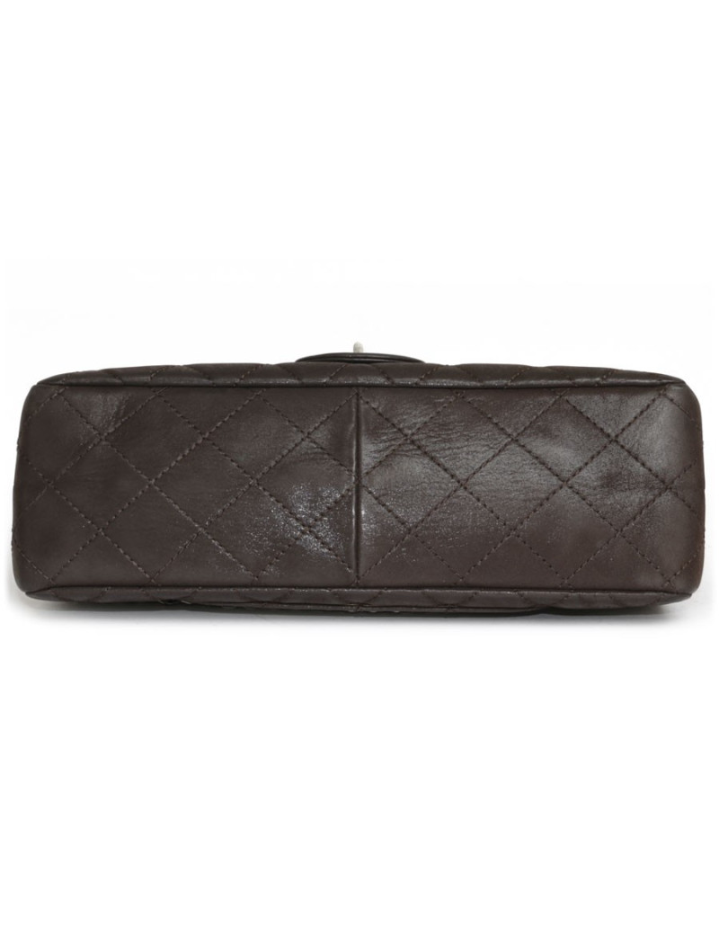 Sac 2.55 CHANEL cuir marron brillant