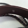 CHANEL belt in burgundy felt with gray pearls size 80EU