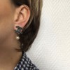 Boucles d'oreille clips CHANEL CC et perles nacrées