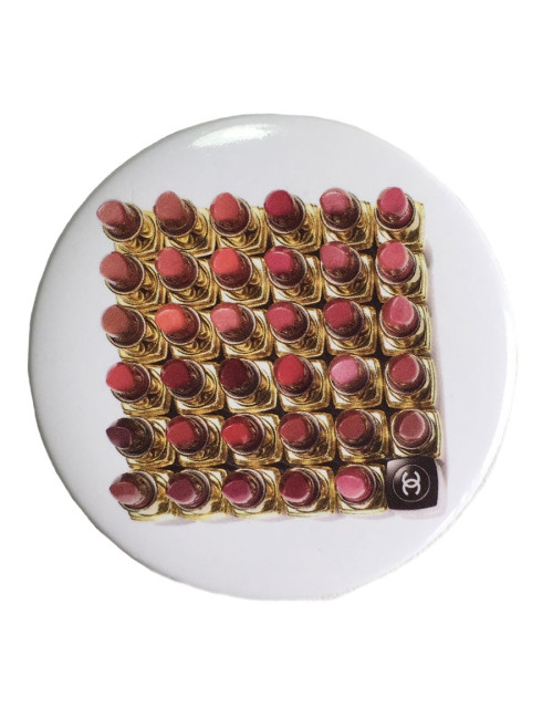  Pin's CHANEL rond en métal blanc