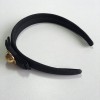 CELINE headband in big Ribbon satin black grain and golden gem