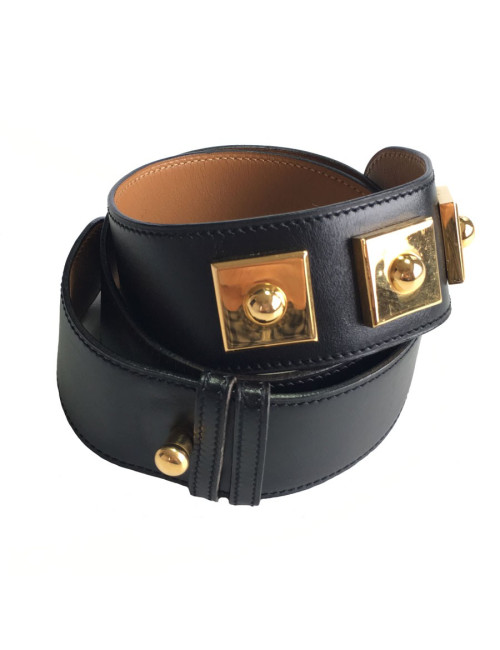 Belt HERMES "Piano" black box leather
