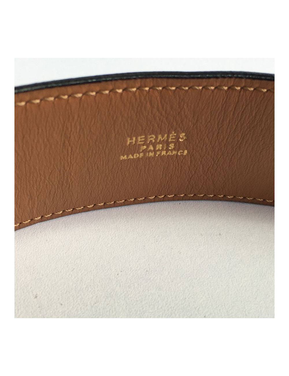 Belt HERMES "Piano" black box leather