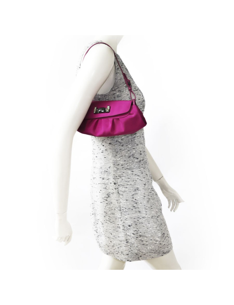 JIMMY CHOO mini bag in magenta Silk Satin