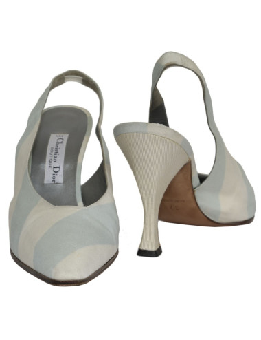 Escarpins CHRISTIAN DIOR T 37 en toile bicolore