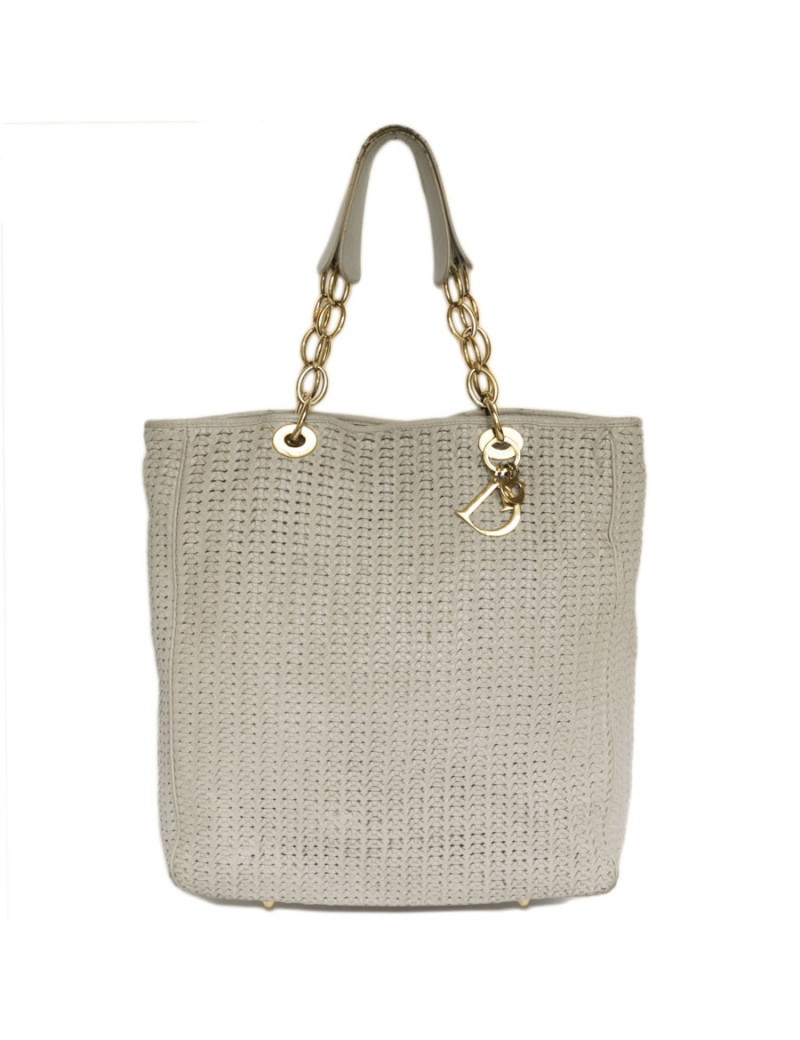 Sac cabas CHRISTIAN DIOR cuir tressé