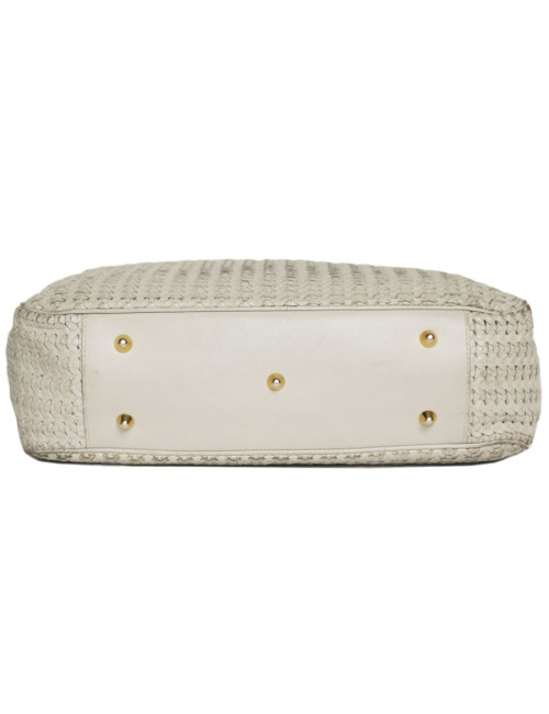 CHRISTIAN DIOR tote bag in beige leather