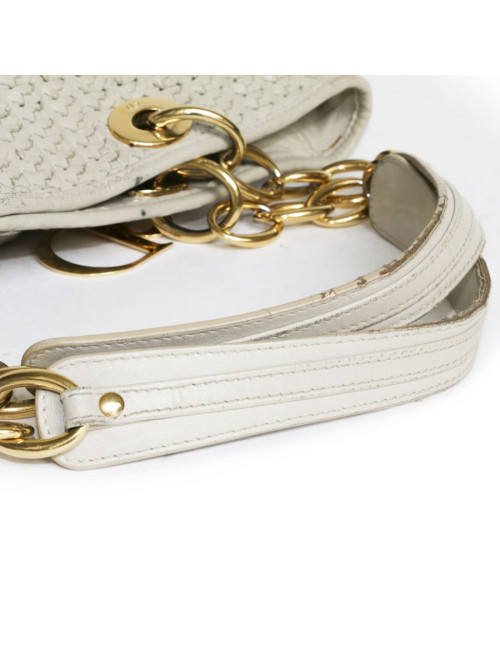 CHRISTIAN DIOR tote bag in beige leather