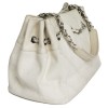 CHANEL tote bag in ecru canvas and leather