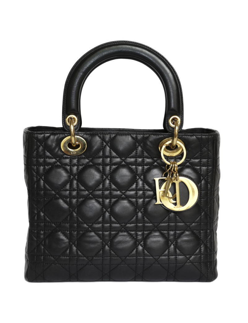 Sac 'Lady Dior' CHRISTIAN DIOR cuir noir