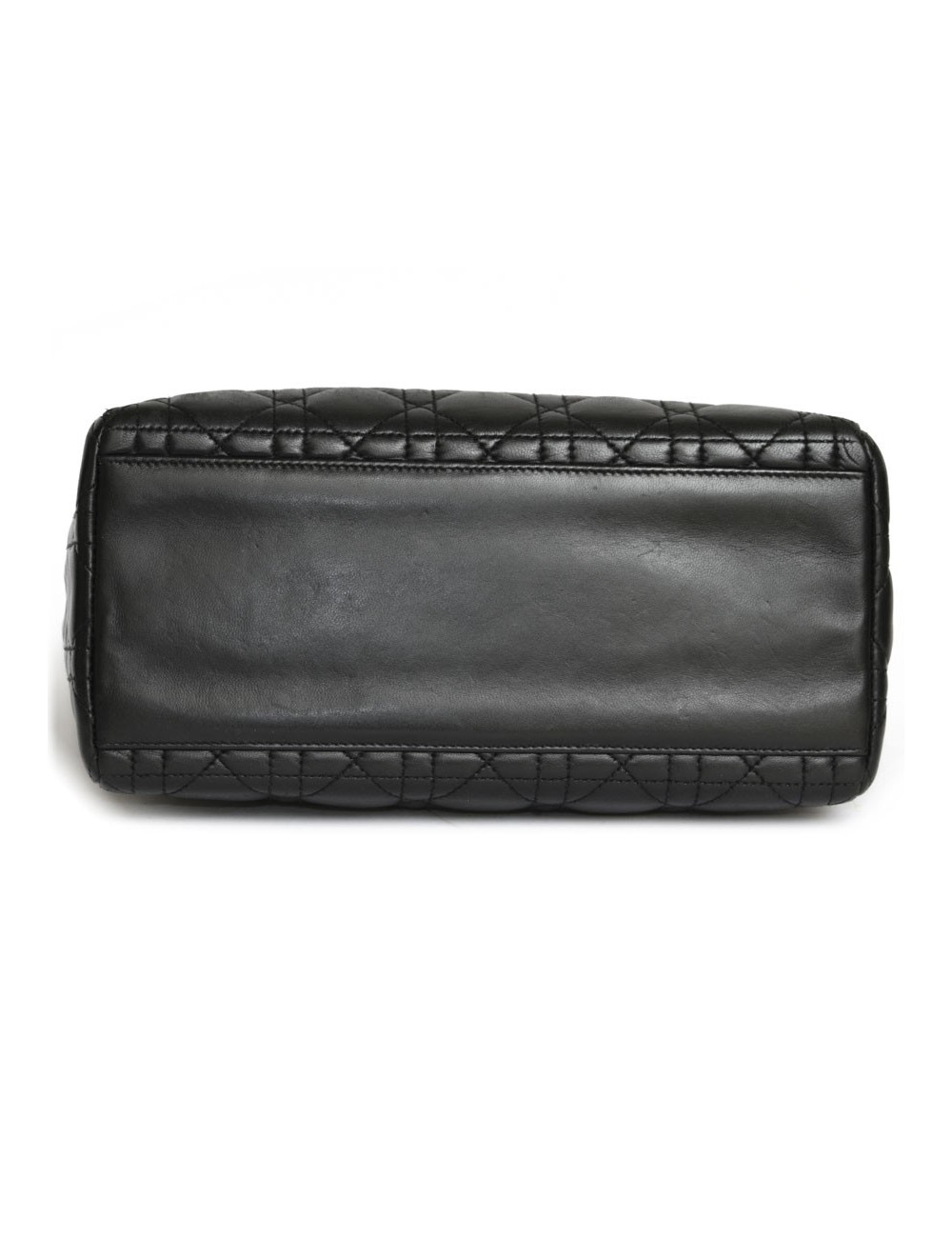 'Lady Dior' CHRISTIAN DIOR black leather bag