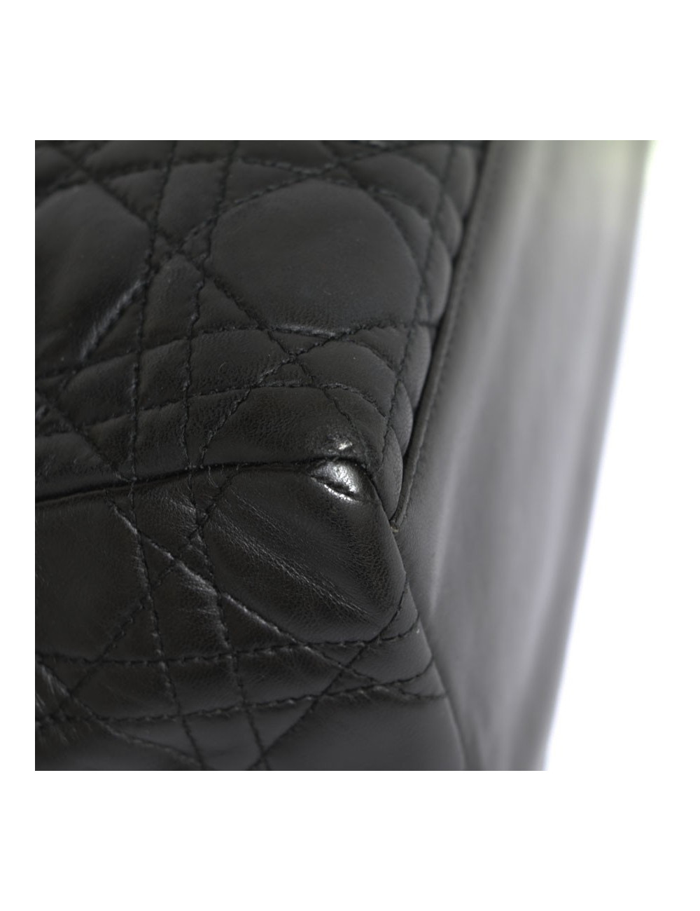 'Lady Dior' CHRISTIAN DIOR black leather bag