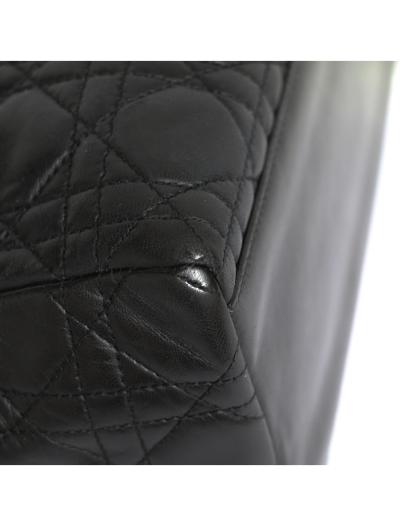 'Lady Dior' CHRISTIAN DIOR black leather bag