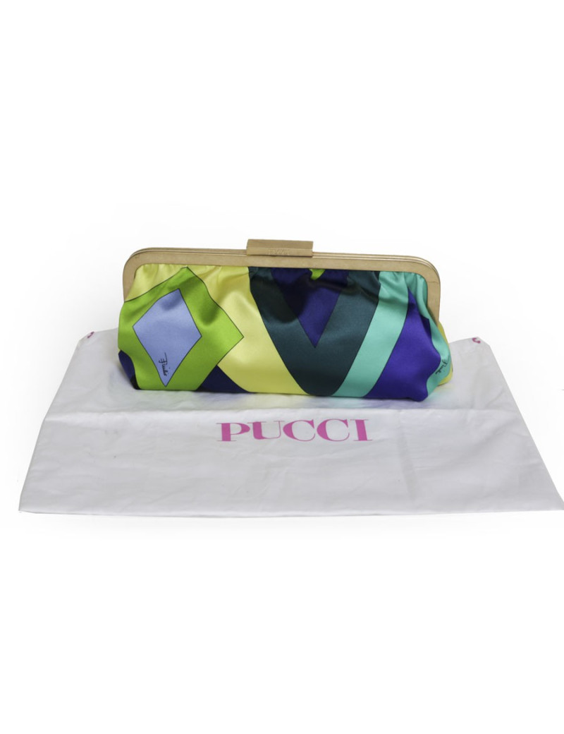 Pochette PUCCI motifs géométriques multicolores
