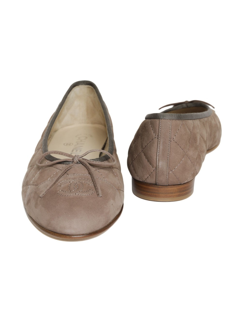 Ballerines CHANEL T 40 matelassées daim