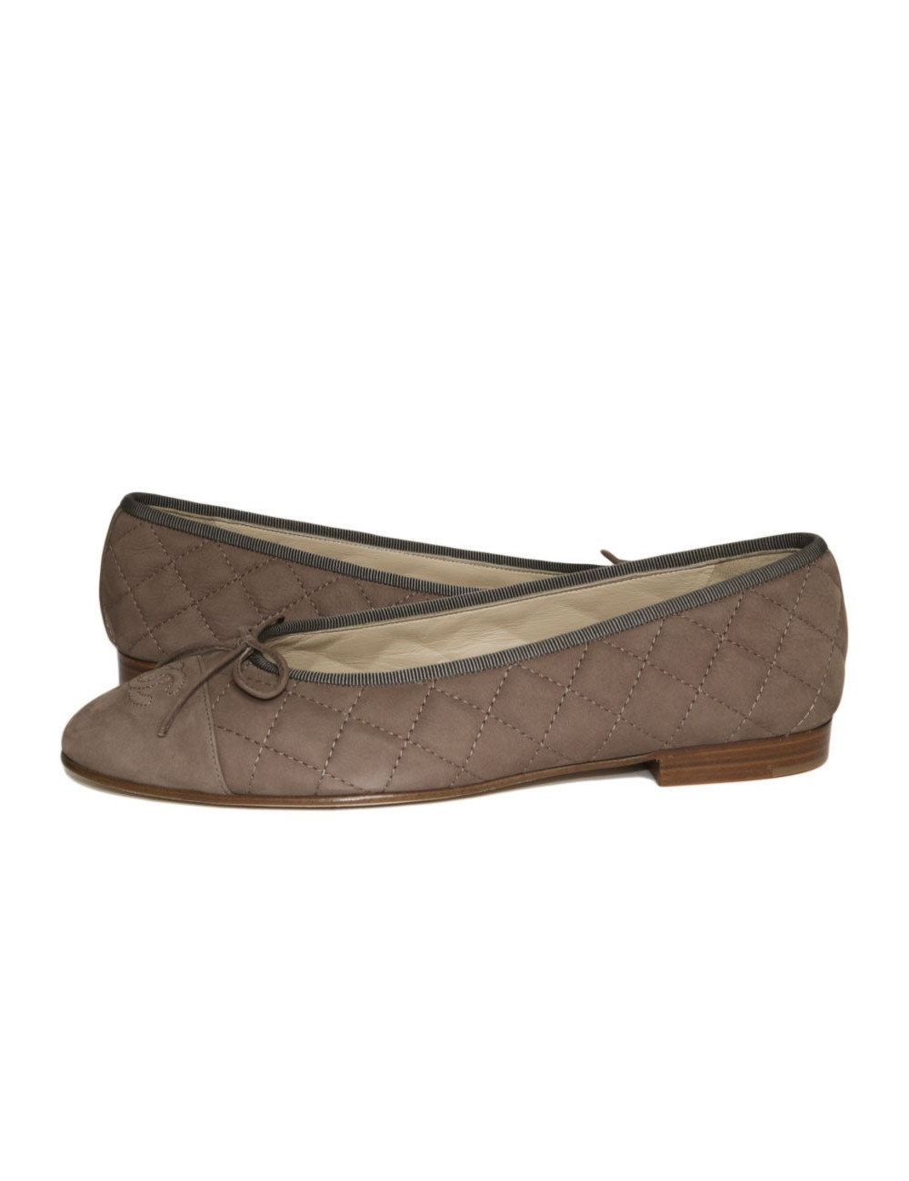 Ballerines CHANEL T 40 matelassées daim