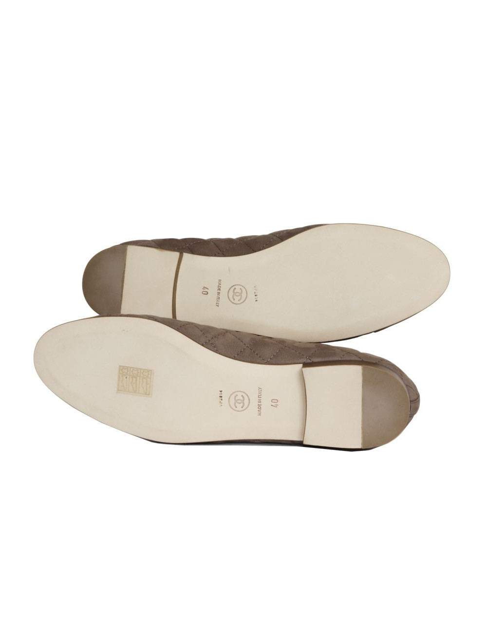 Ballerines CHANEL T 40 matelassées daim