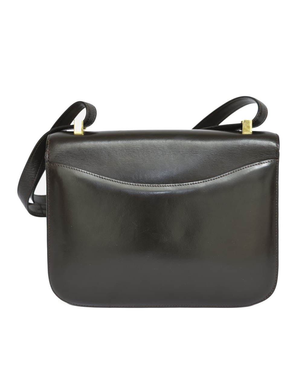 Sac Constance HERMES cuir box marron