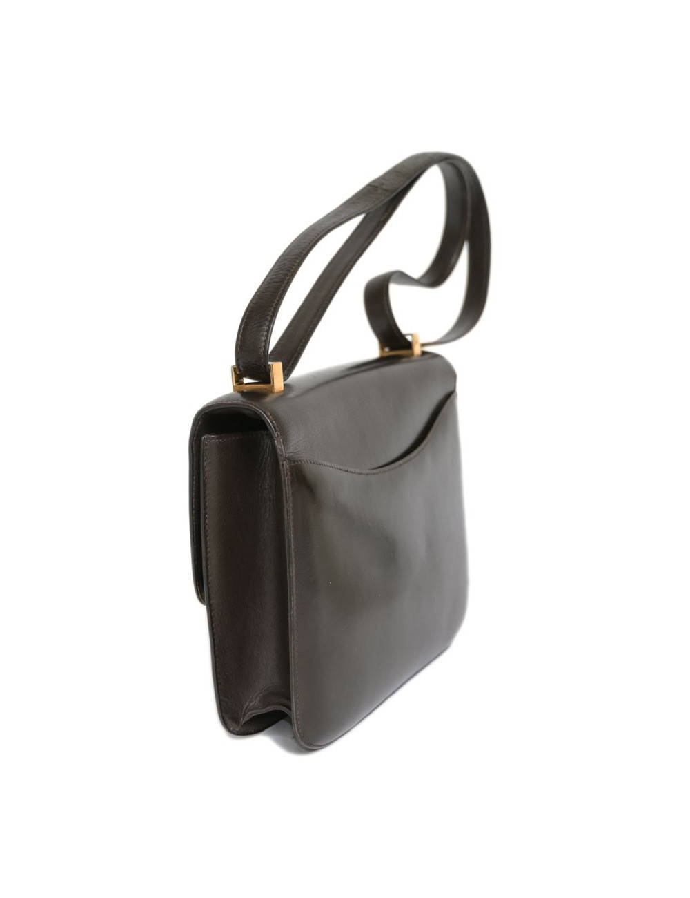 Sac Constance HERMES cuir box marron