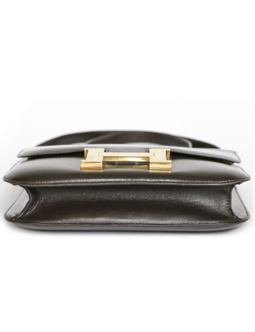 Sac Constance HERMES cuir box marron