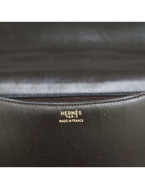 Sac Constance HERMES cuir box marron