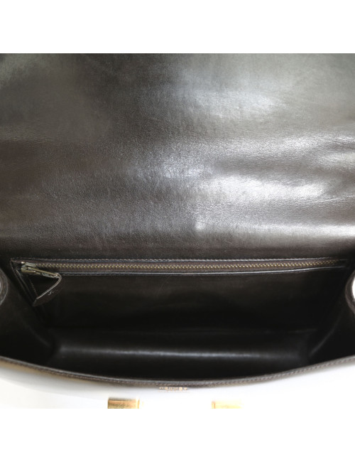 Sac Constance HERMES cuir box marron