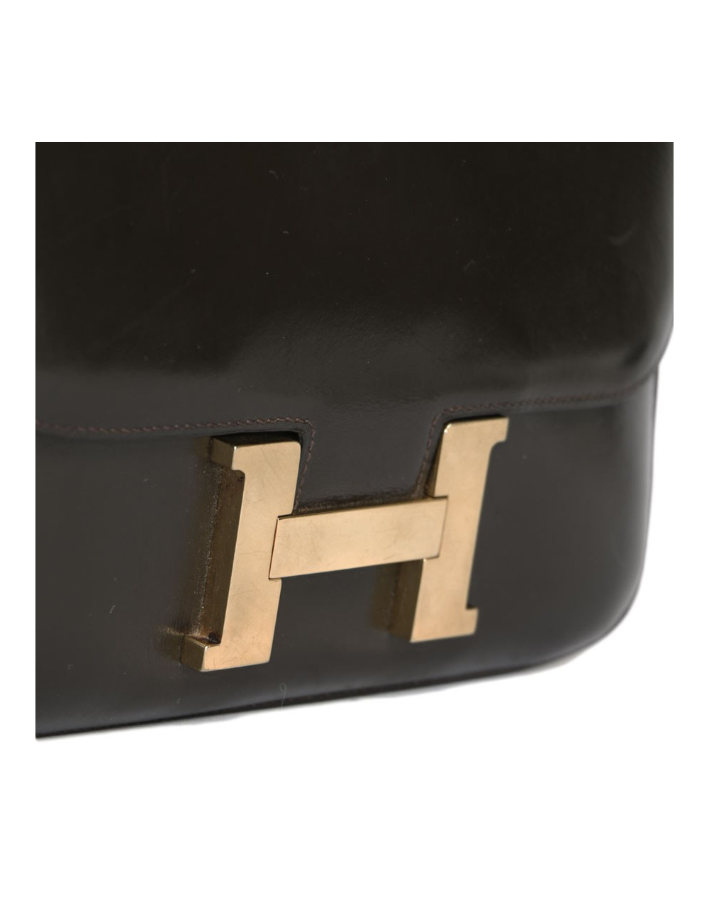 Sac Constance HERMES cuir box marron