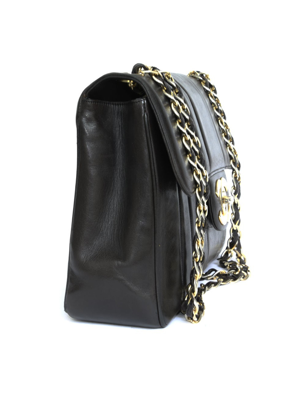 CHANEL Vintage Jumbo Brown