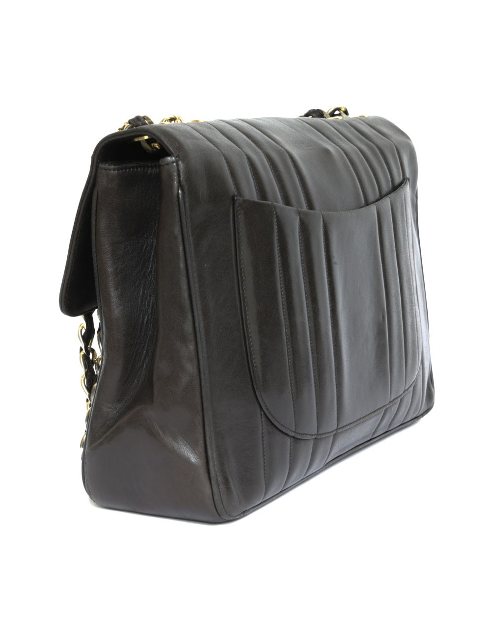 CHANEL Vintage Jumbo Brown