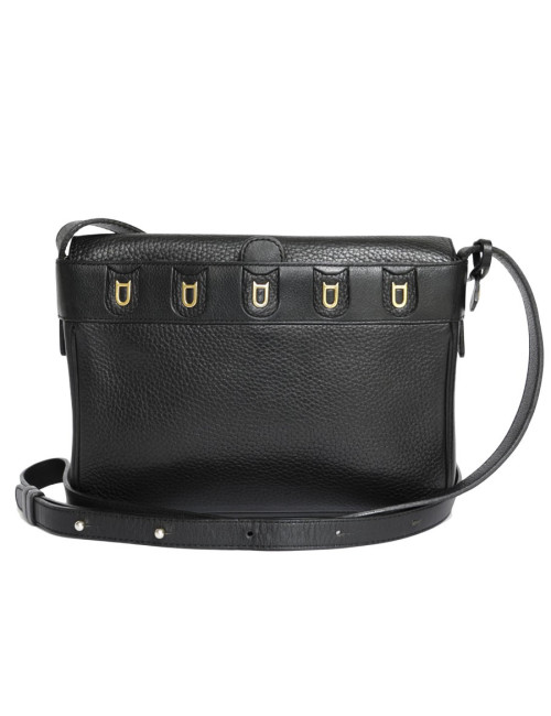 Pochette DELVAUX cuir grainé noir