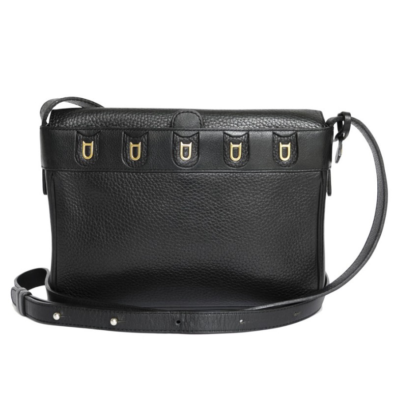 DELVAUX clutch bag in black grained leather - VALOIS VINTAGE PARIS