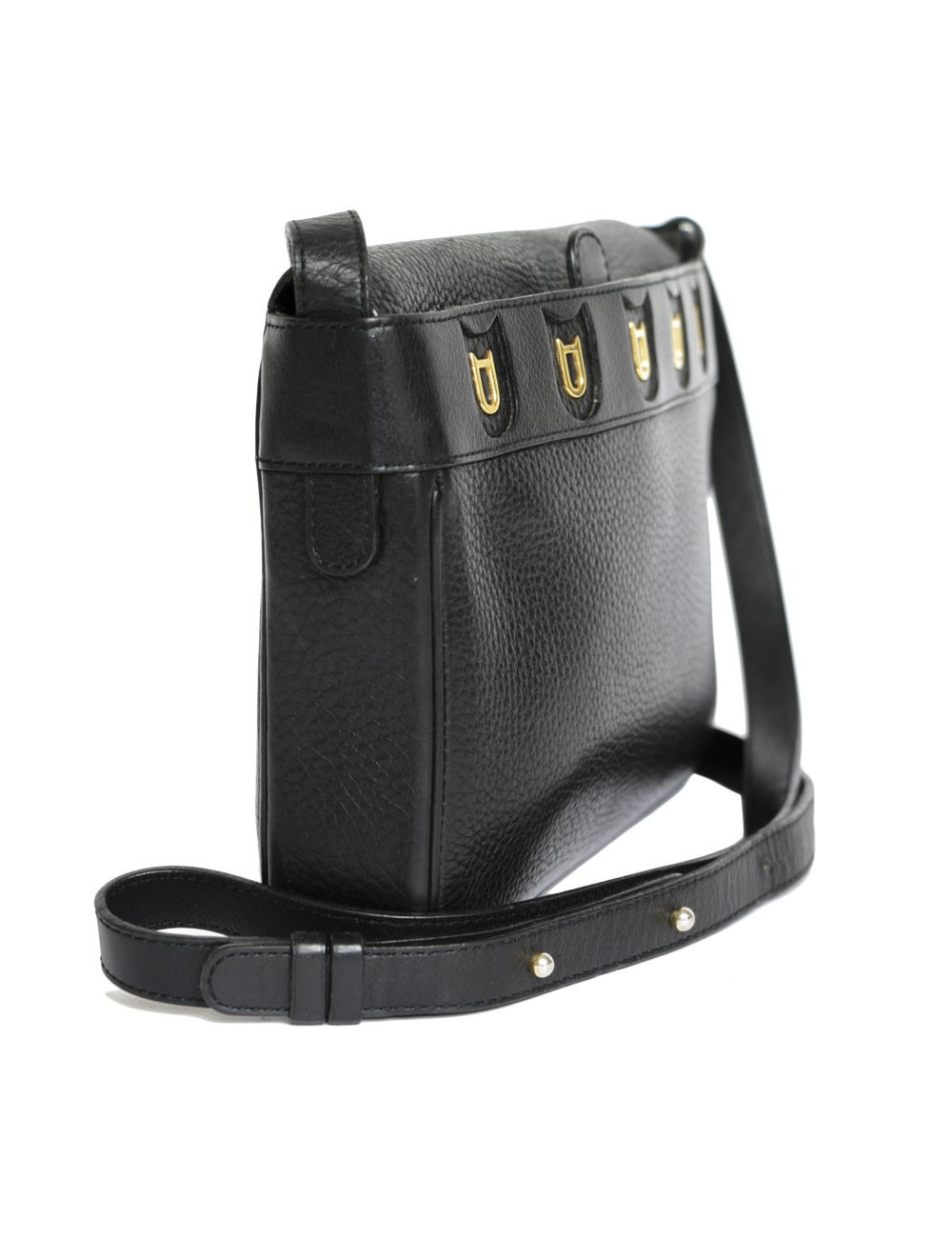 Pochette DELVAUX cuir grainé noir