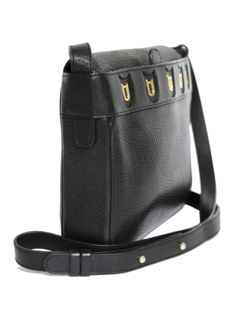 Pochette DELVAUX cuir grainé noir