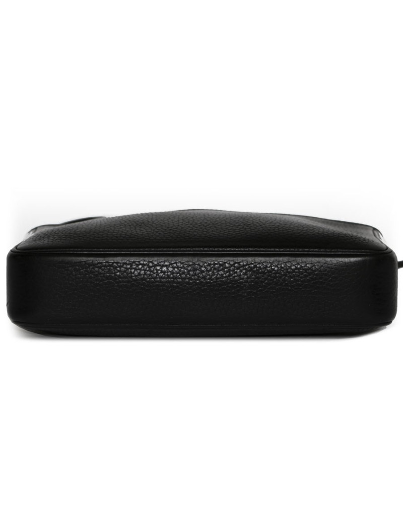 Pochette DELVAUX cuir grainé noir
