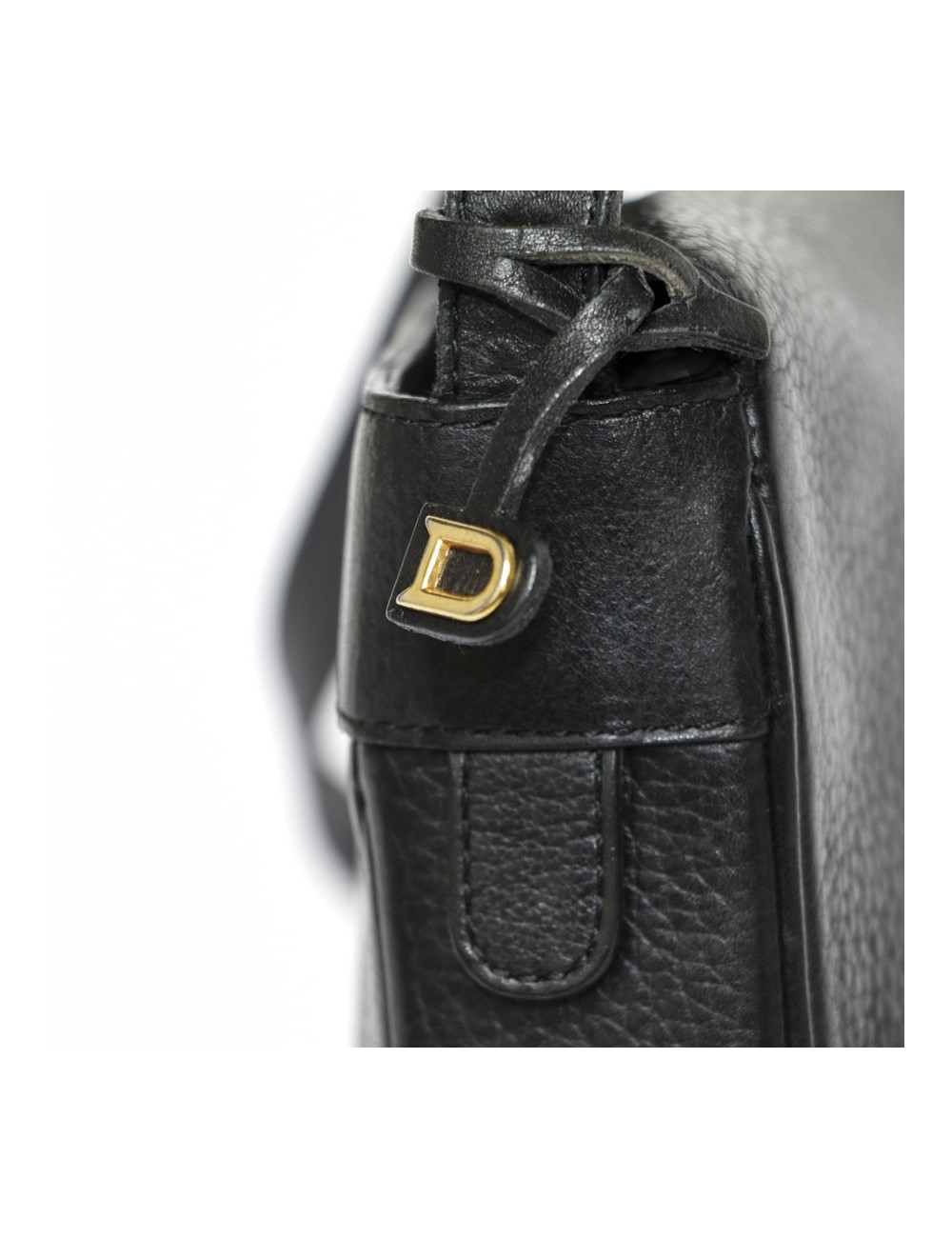 Pochette DELVAUX cuir grainé noir