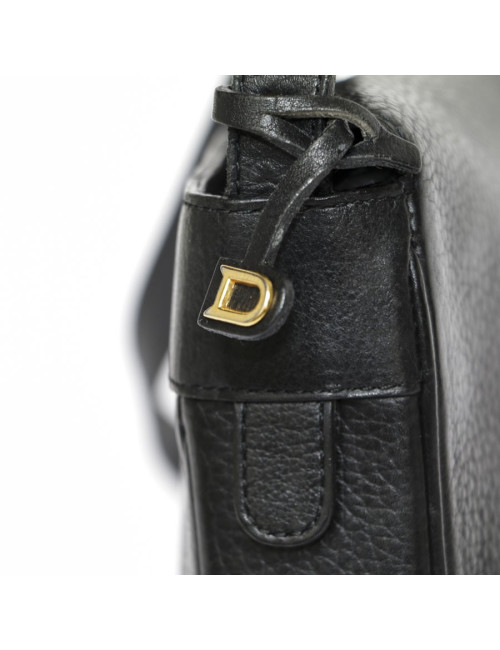 DELVAUX clutch bag in black grained leather