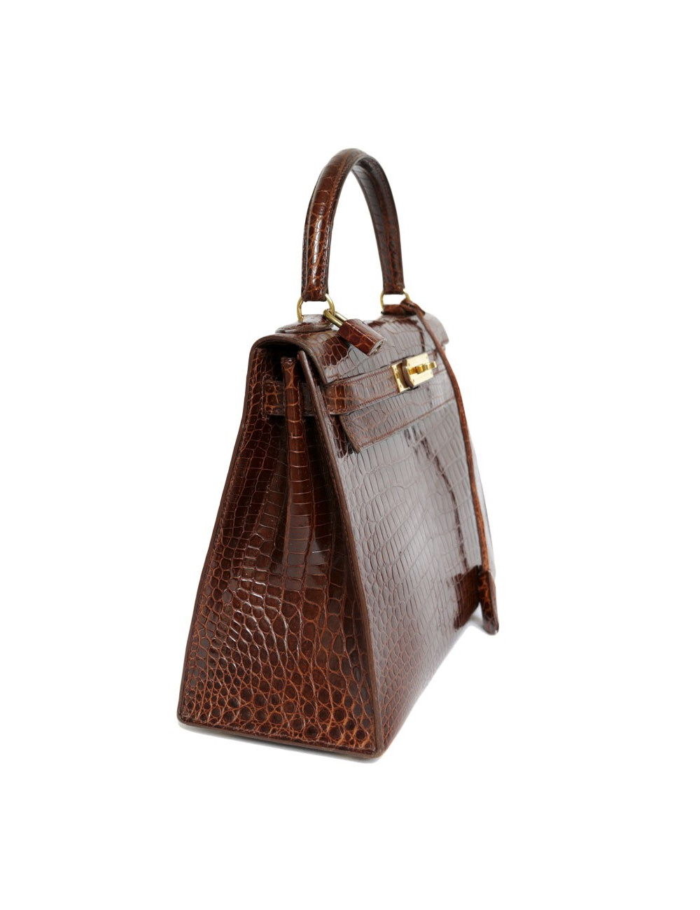 Kelly 28 HERMES crocodile porosus cognac