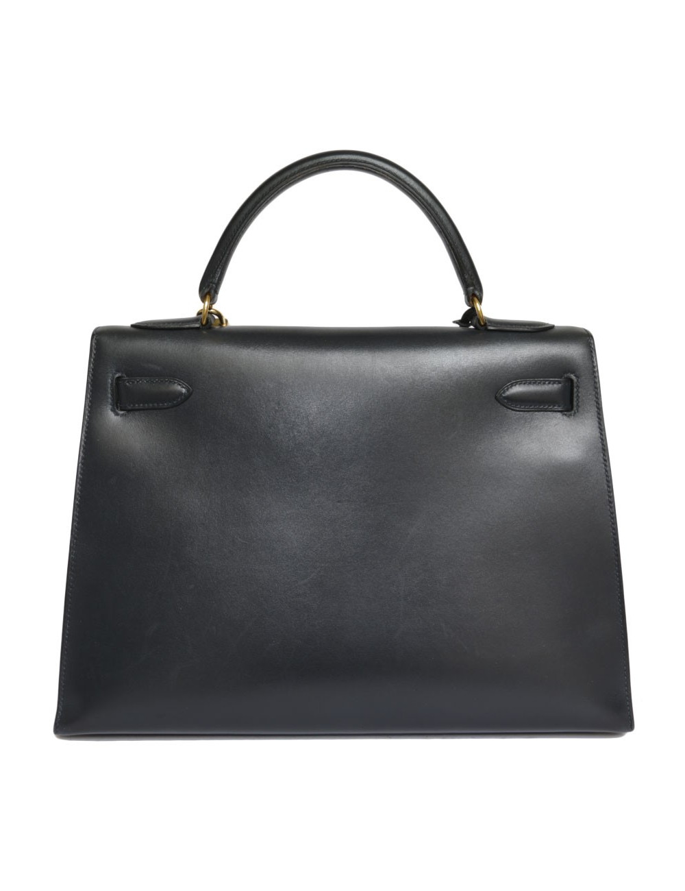 Kelly 32 HERMES cuir box bleu nuit